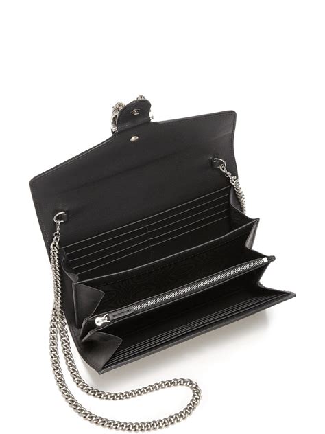 gucci dionysus black chain wallet|gucci wallet with chain strap.